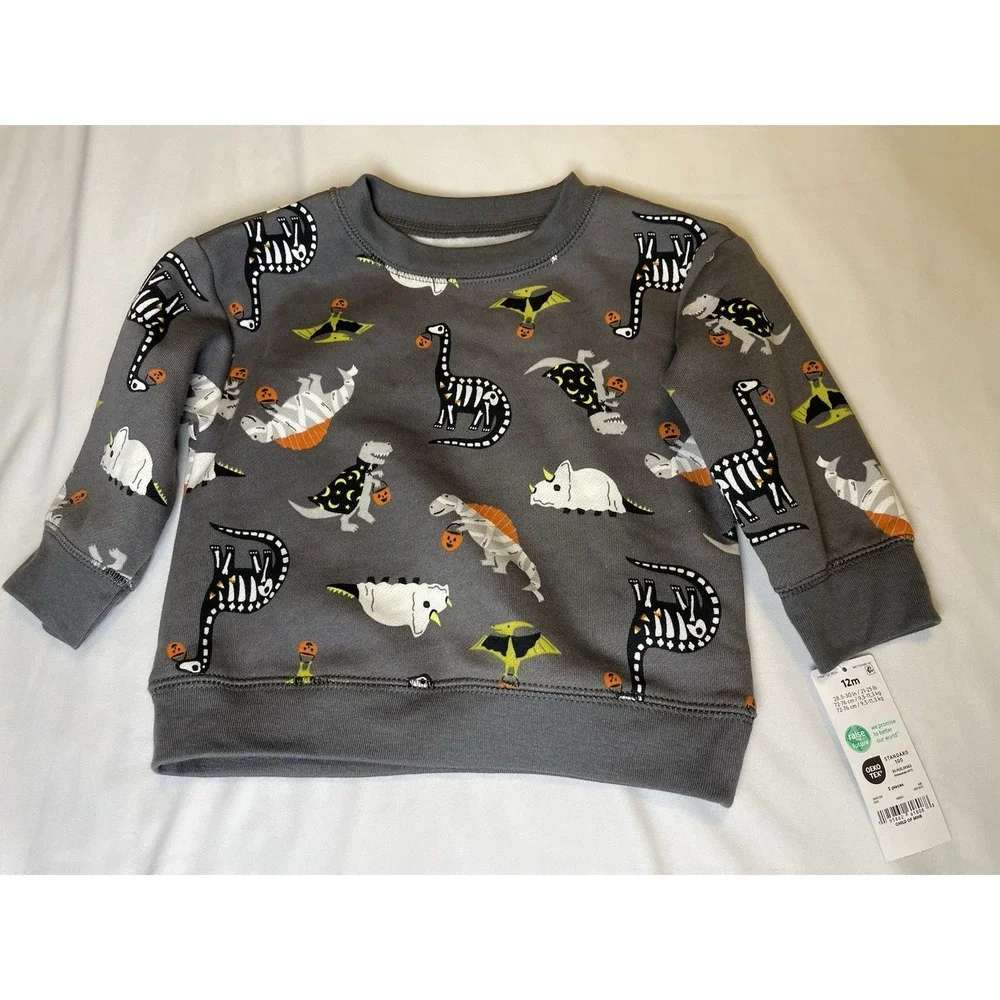 Carters‎ NWT spooky Dinosaurs Halloween 12m Crew Neck Sweatshirt